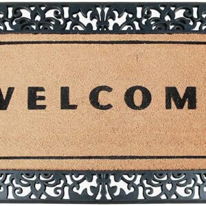 A1HC Entrance Door Mats, 30” x 60”, Durable Large Outdoor Rug, Non-Slip Flocked Welcome Doormat, Rubber Backed Low-Profile Heavy Duty Door Mat, Indoor Outdoor for Front Door, High Traffic Areas