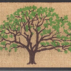 A1HC First Impression Hand-Crafted Rubber Coir Life of Tree Double Door Mat (30" X 48")