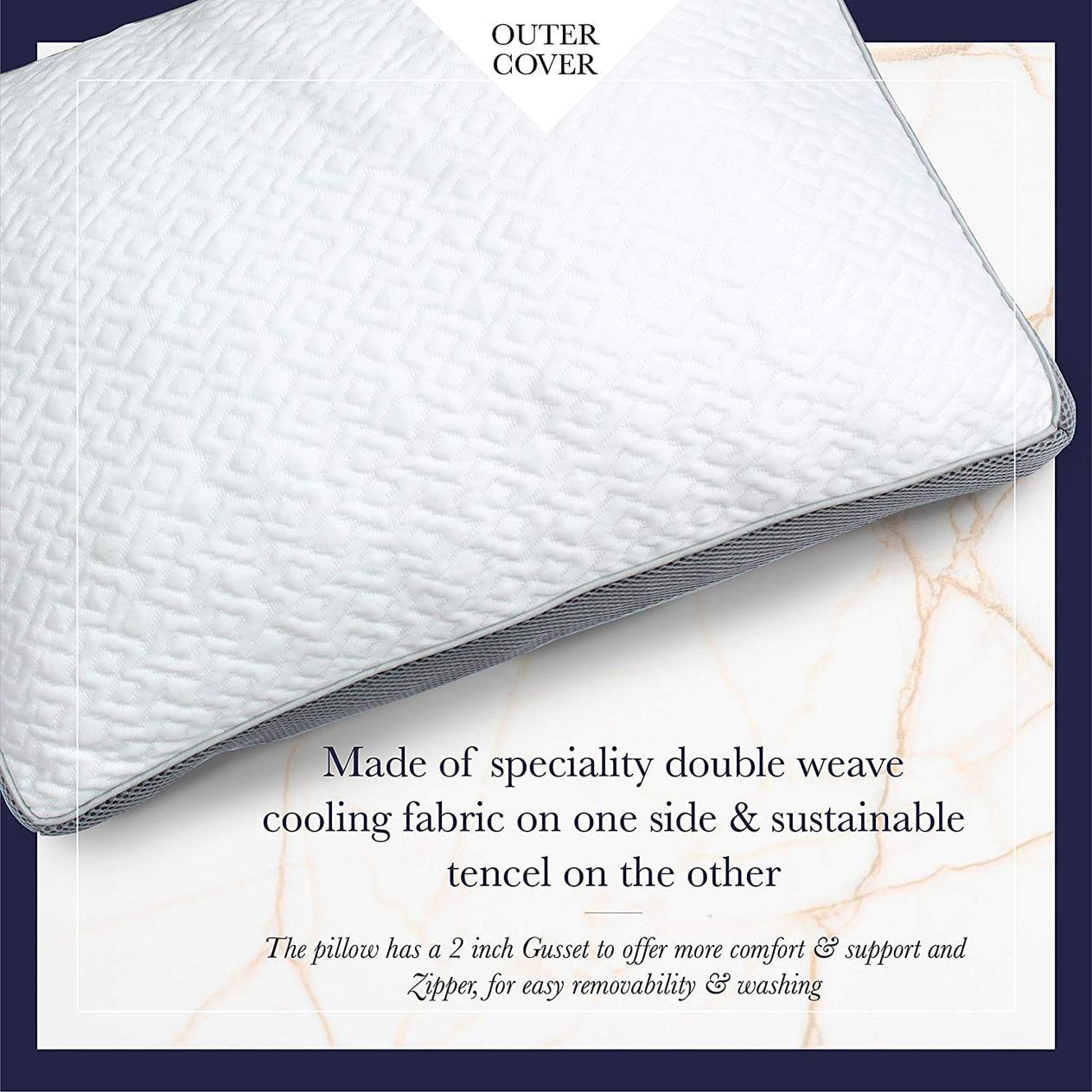 A1HC Gusset Shredded Memory Foam Cooling Pillow, Standard (20"X26") - Image 2