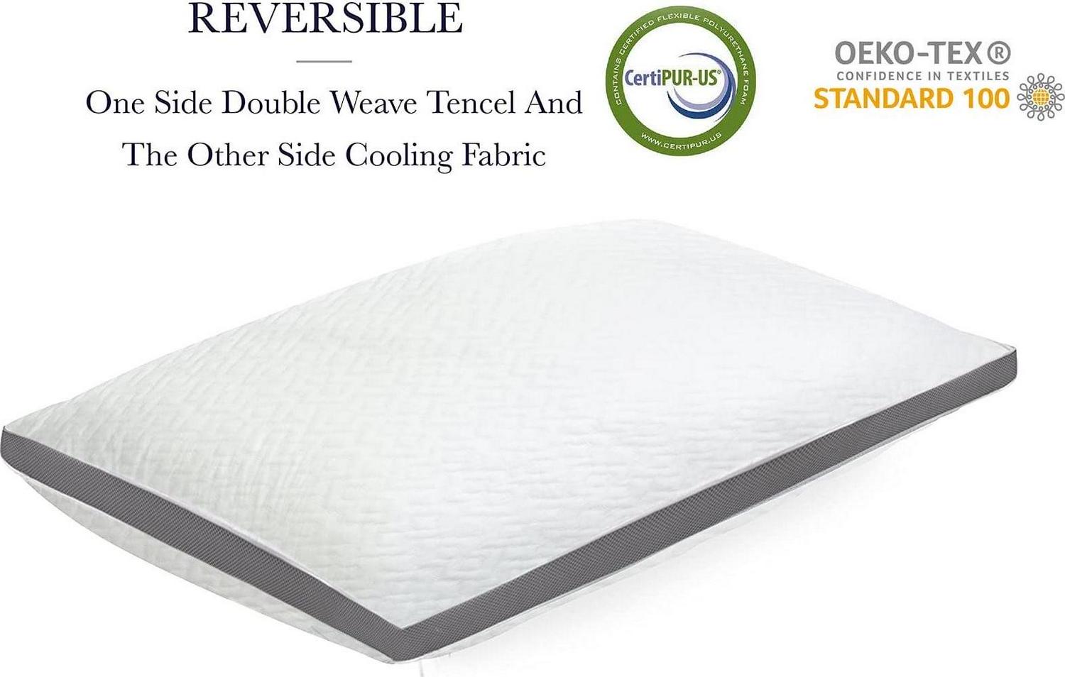 A1HC Gusset Shredded Memory Foam Cooling Pillow, Standard (20"X26")