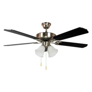 AA Warehousing  Harli Brushed Nickel Metal 5-blades Ceiling Fan