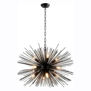 Y-Decor 12 Light Sputnik Chandelier in Black finish - 24wx24Lx15.80H in.