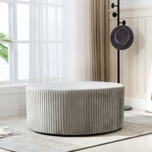 ACEssentials Emerson Round Ottoman in Gray
