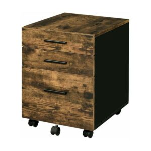 ACME Abner File Cabinet in Weathered Oak