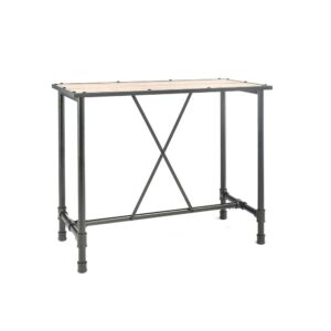 ACME Caitlin Bar Table, Rustic Oak and Black, Chairs Sold Separately