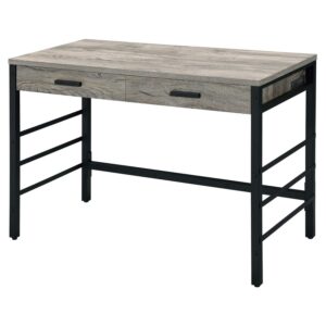 ACME Disho Writing Desk in Light Weathered Oak and Black