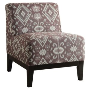 ACME Hinte Armless Accent Chair in Multi-Color and Dark Brown