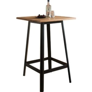 Acme Jacotte Square Bar Table in Natural and Black Indoor