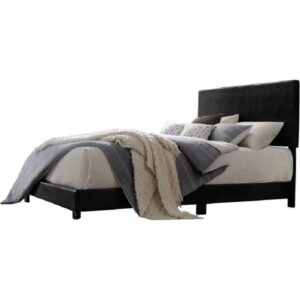 ACME Lien Panel Faux Leather Queen Bed, Black