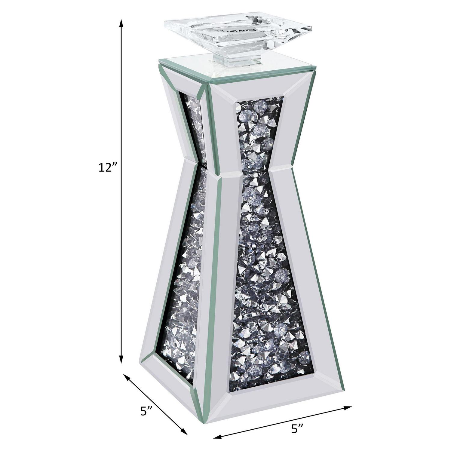 ACME Noralie Accent Candleholder in Mirrored and Faux Stones - Image 4
