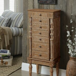 ACME Taline Jewelry Armoire, Weathered Oak