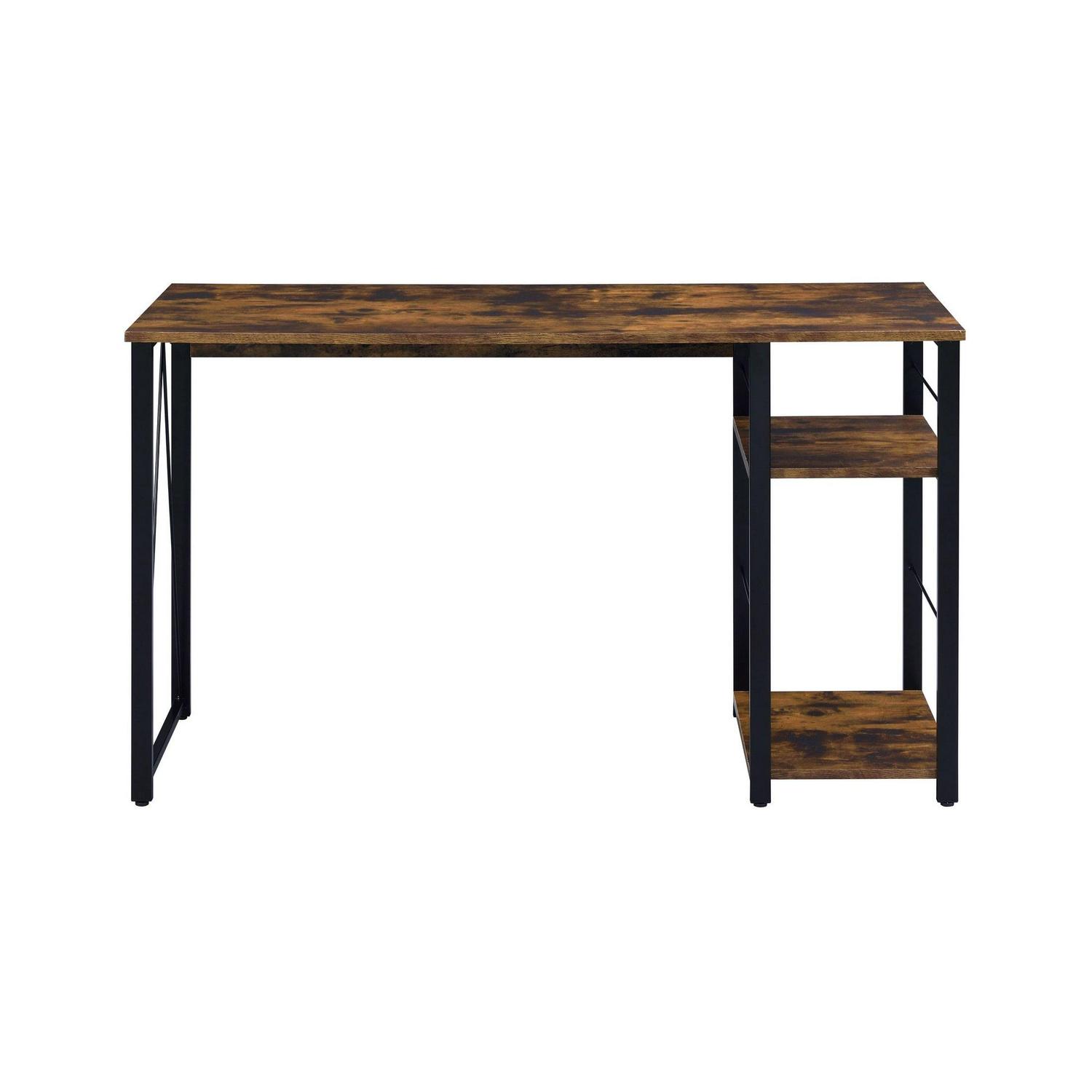ACME Vadna Writing Desk in Weathered Oak and Black - Image 2