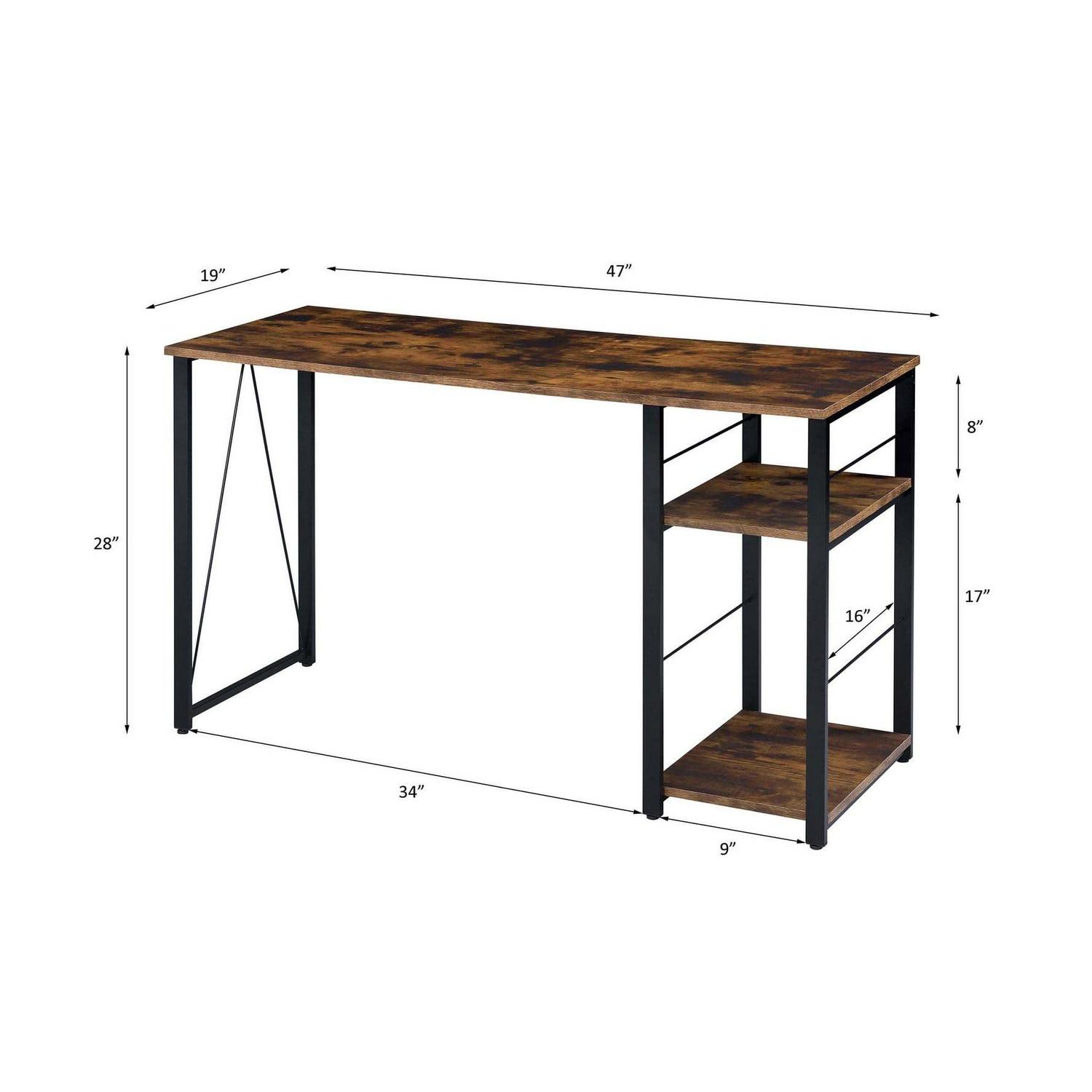 ACME Vadna Writing Desk in Weathered Oak and Black - Image 5