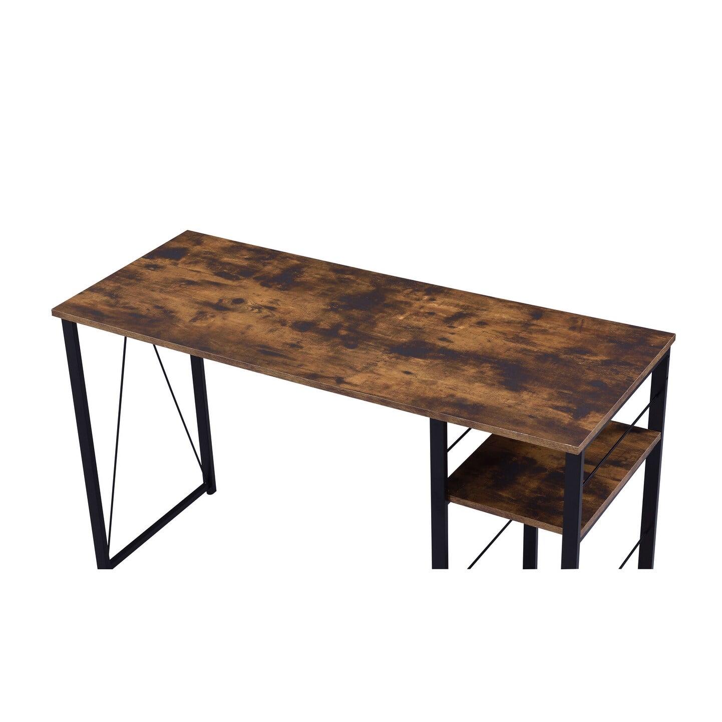 ACME Vadna Writing Desk in Weathered Oak and Black - Image 3