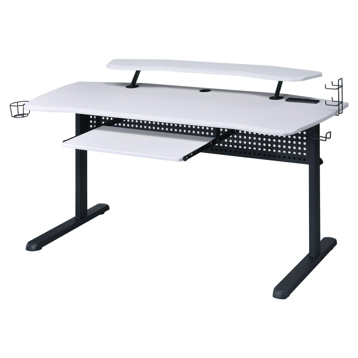 ACME Vildre Gaming Table with USB Port in Black and White - Image 3