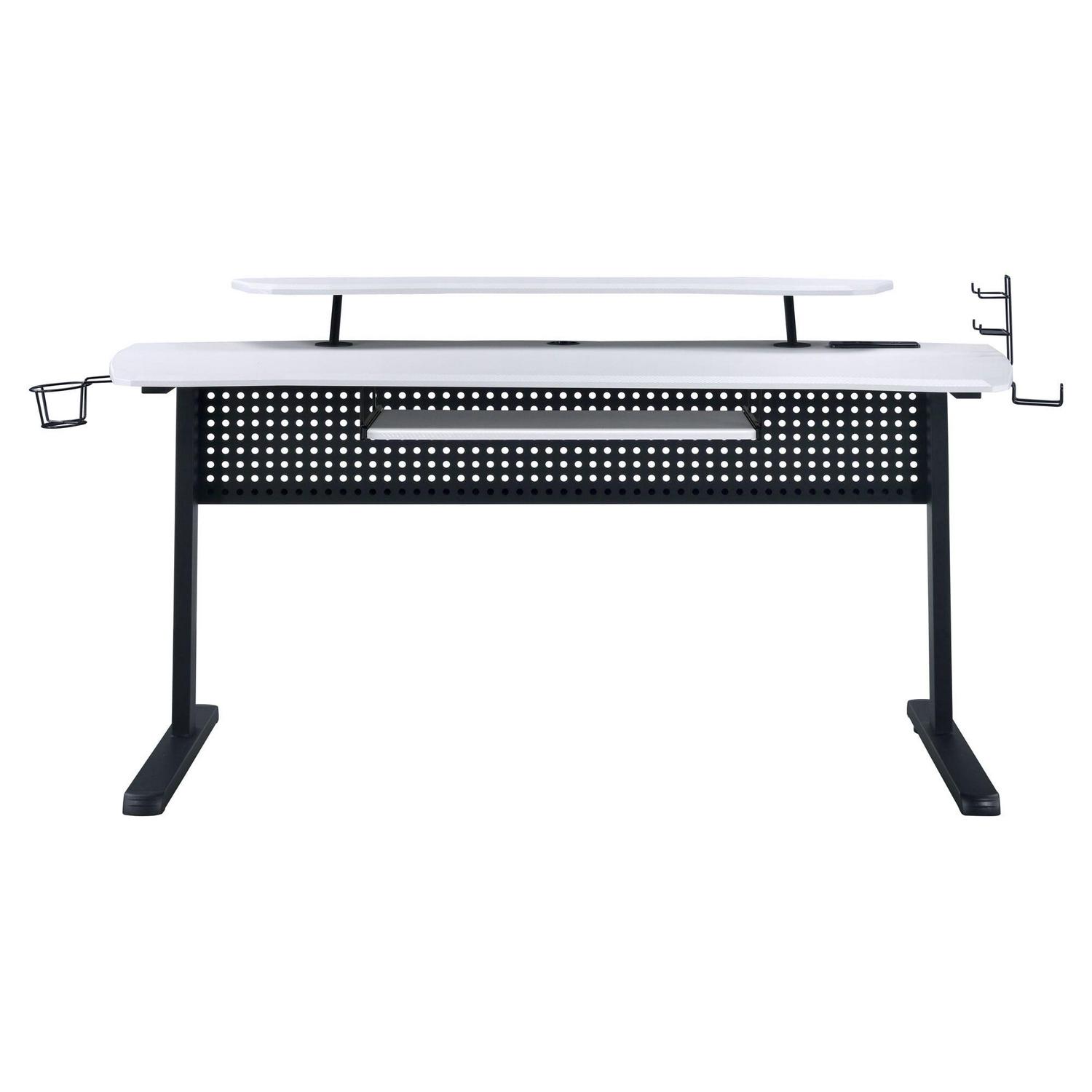 ACME Vildre Gaming Table with USB Port in Black and White - Image 2