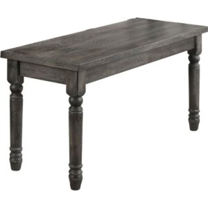 Acme DaLace Bench in Weathered Gray Finish