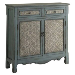 ACME Winchell Rectangular Console Table in Antique Blue