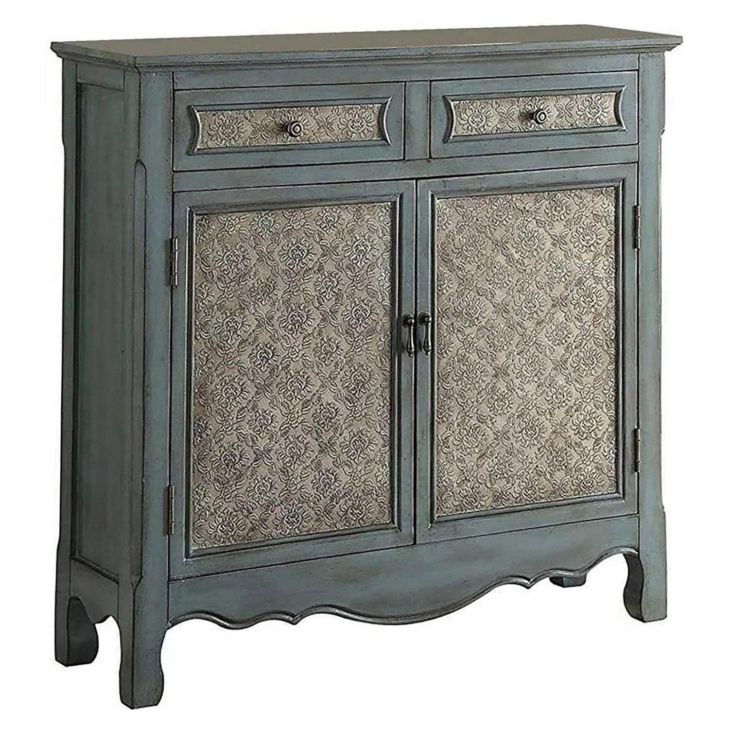 ACME Winchell Rectangular Console Table in Antique Blue