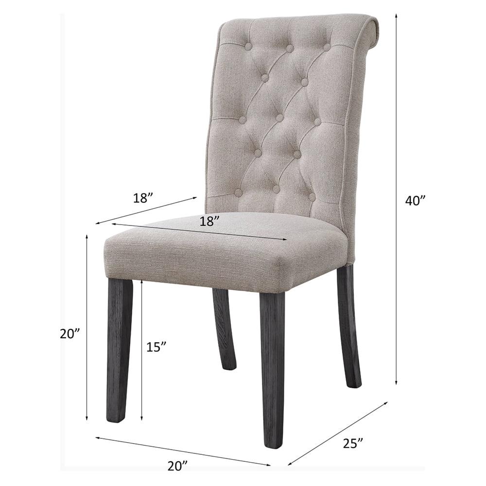 ACME Yabeina Side Chair in Beige and Gray (Set of 2) - Image 8