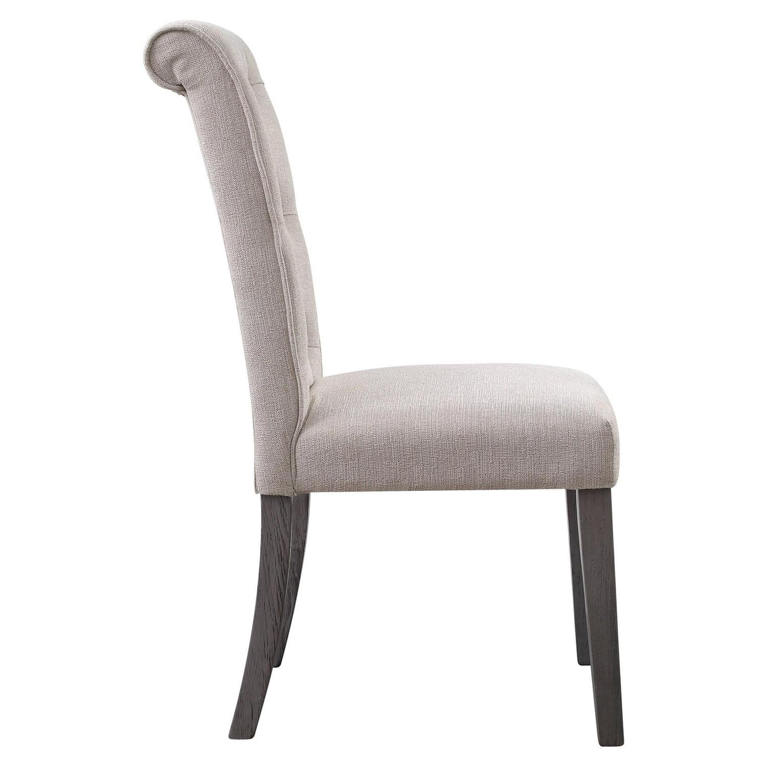 ACME Yabeina Side Chair in Beige and Gray (Set of 2) - Image 3