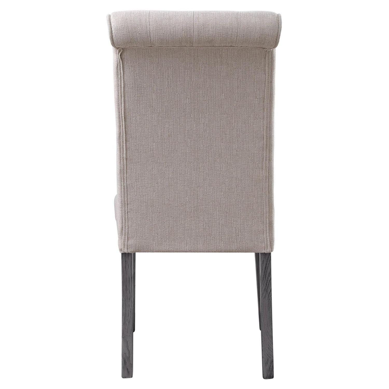 ACME Yabeina Side Chair in Beige and Gray (Set of 2) - Image 4