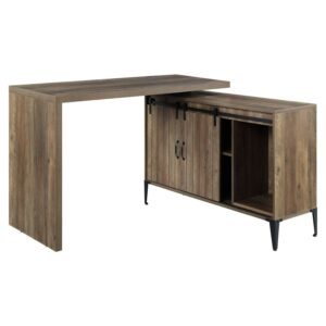 ACME Zakwani Writing Desk with USB in Rustic Oak and Black