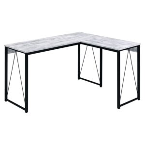 ACME Zetri Writing Desk in Antique White and Black