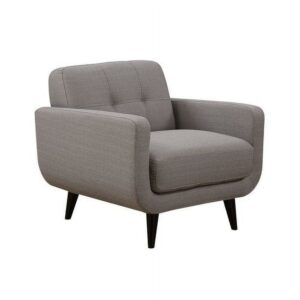 AC Pacific Upholstered Crystal Mid-Century Arm Chair, Gray