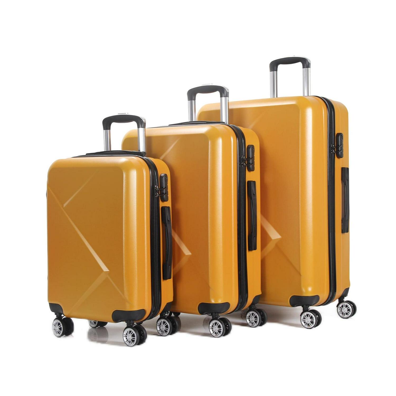 AEDILYS 3 Piece Nested Spinner Suitcase Luggage Set - Orange - Image 7