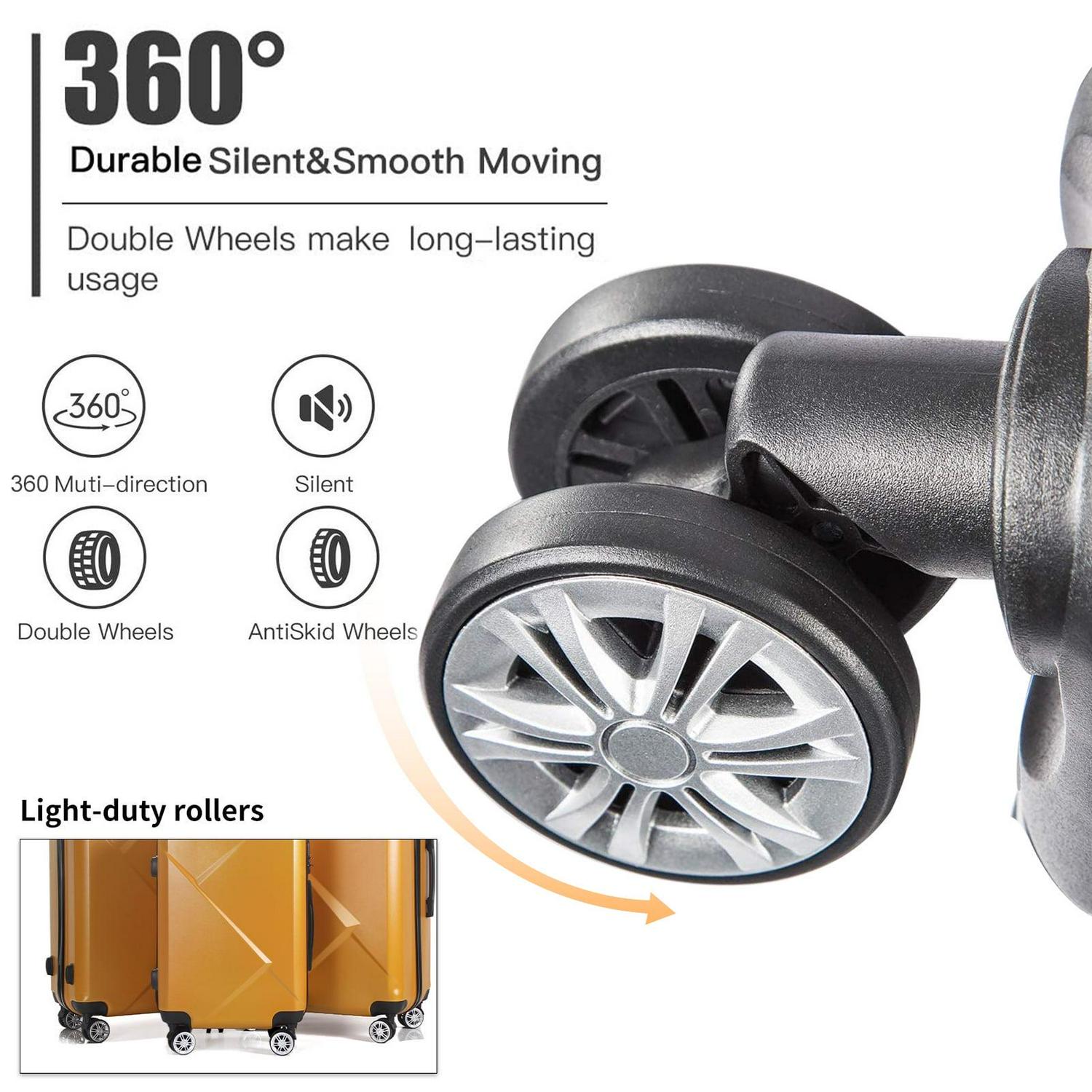 AEDILYS 3 Piece Nested Spinner Suitcase Luggage Set - Orange - Image 3