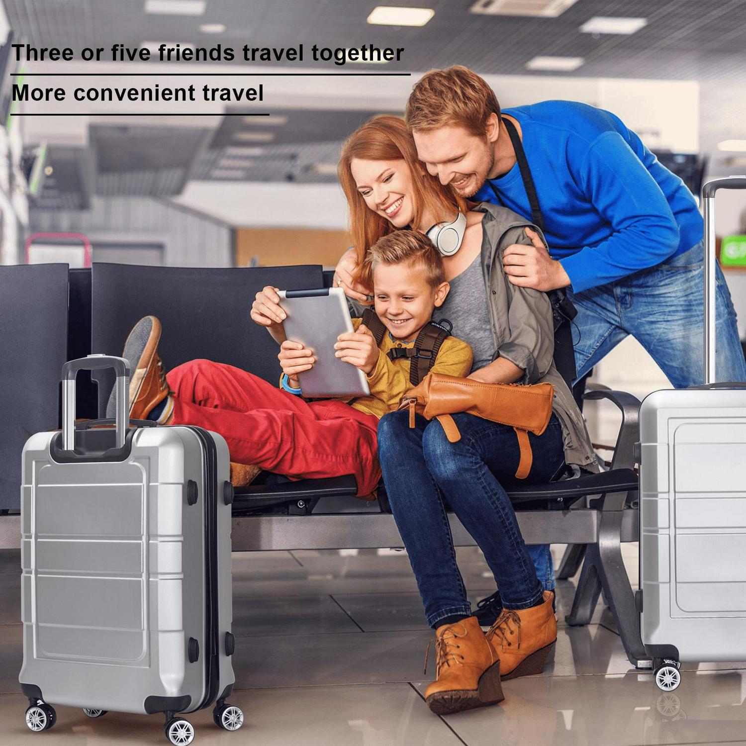 AEDILYS 3 Piece Suitcase Luggage Set - Silver - Image 7