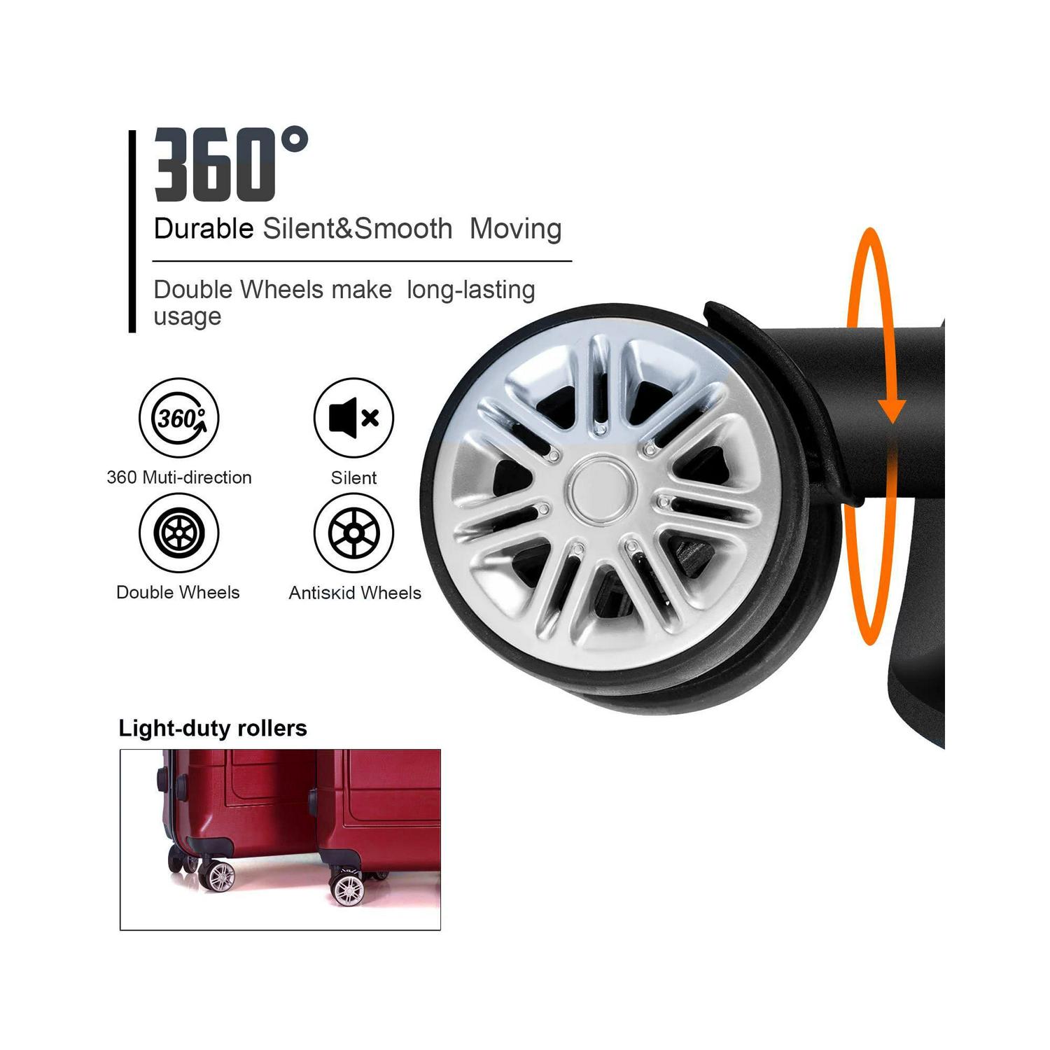 AEDILYS 3 Piece Suitcase Luggage Set - Red - Image 4