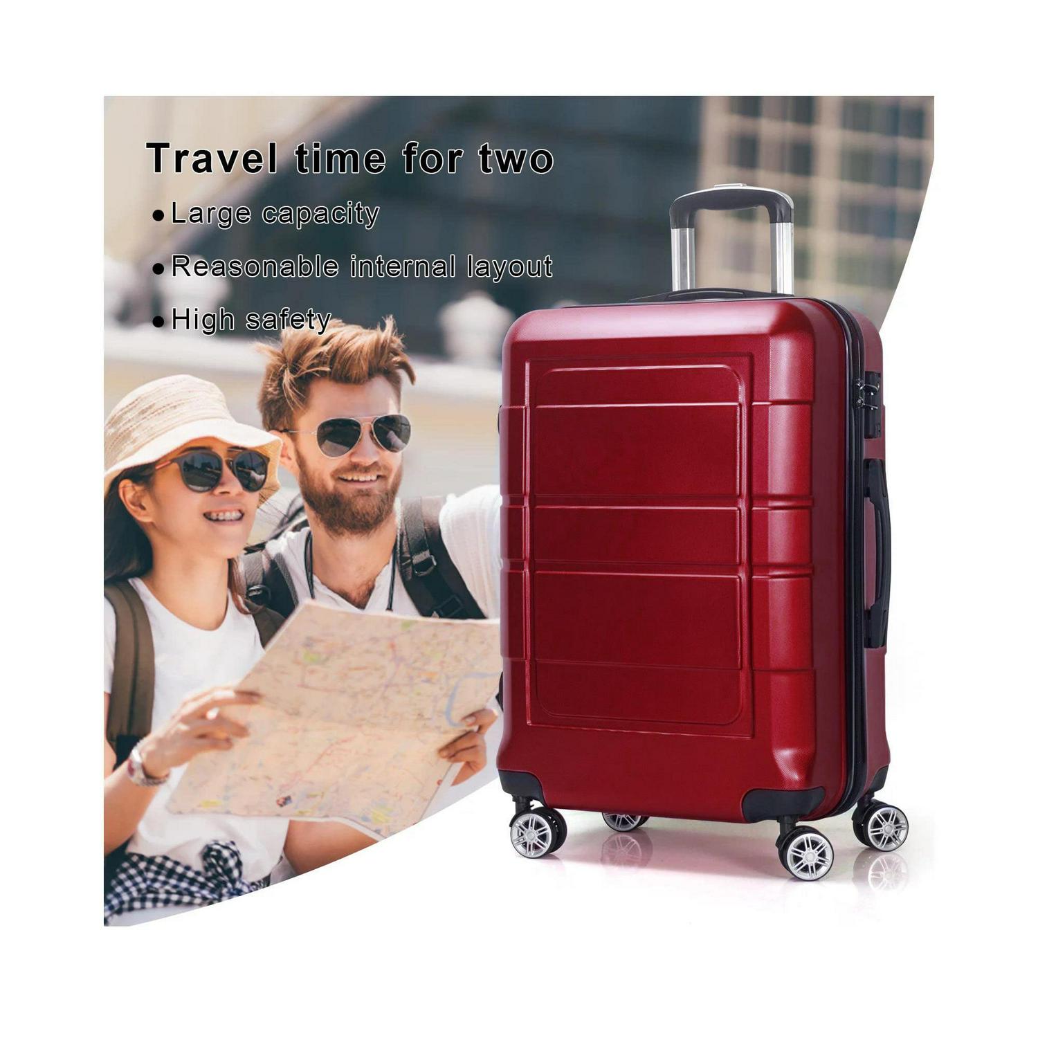 AEDILYS 3 Piece Suitcase Luggage Set - Red - Image 7