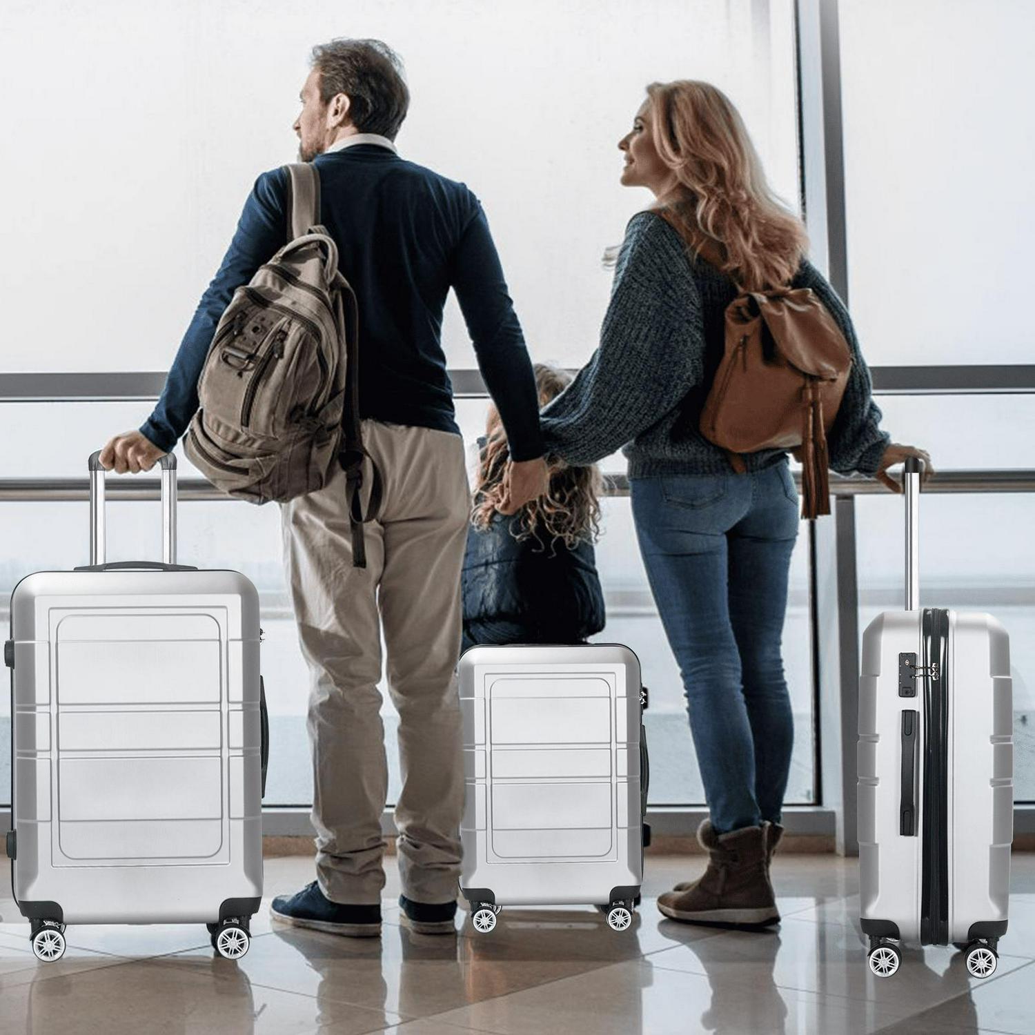 AEDILYS 3 Piece Suitcase Luggage Set - Silver - Image 3