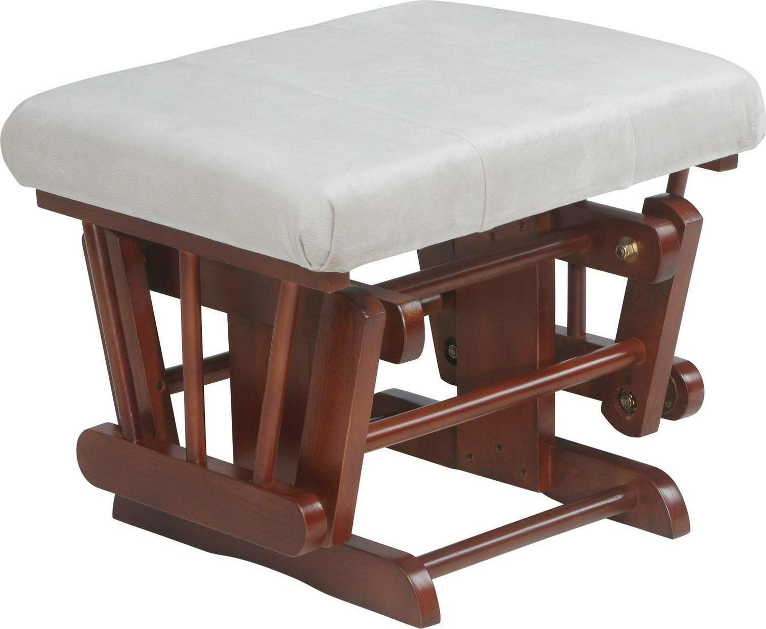 AFG Alice Glider and Ottoman with Pillow, Espresso Finish with Beige Cushions - Image 4