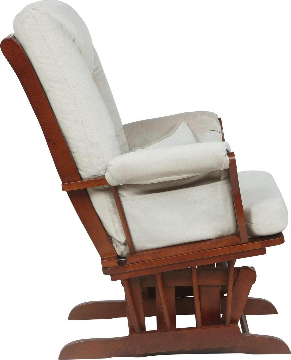 AFG Alice Glider and Ottoman with Pillow, Espresso Finish with Beige Cushions - Image 7