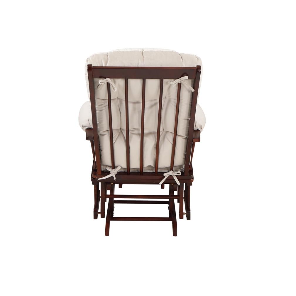 AFG Alice Glider and Ottoman with Pillow, Espresso Finish with Beige Cushions - Image 12