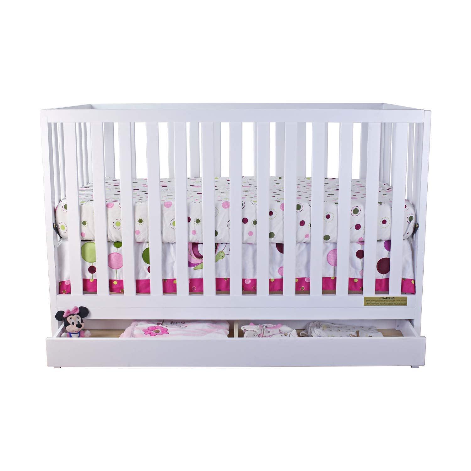 AFG Baby Furniture Mila 3-In-1 Convertible Crib with Drawer White - Image 4