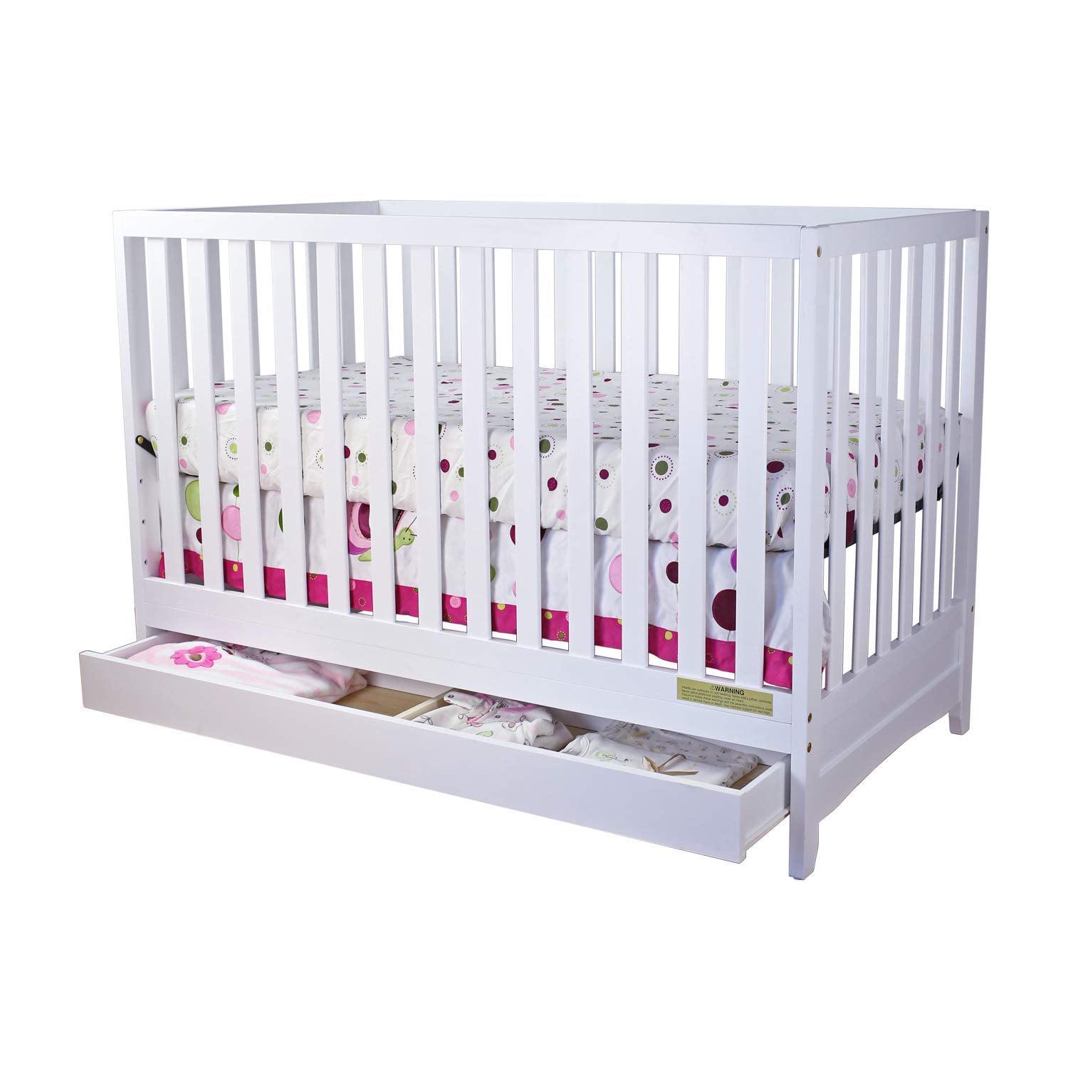 AFG Baby Furniture Mila 3-In-1 Convertible Crib with Drawer White - Image 5