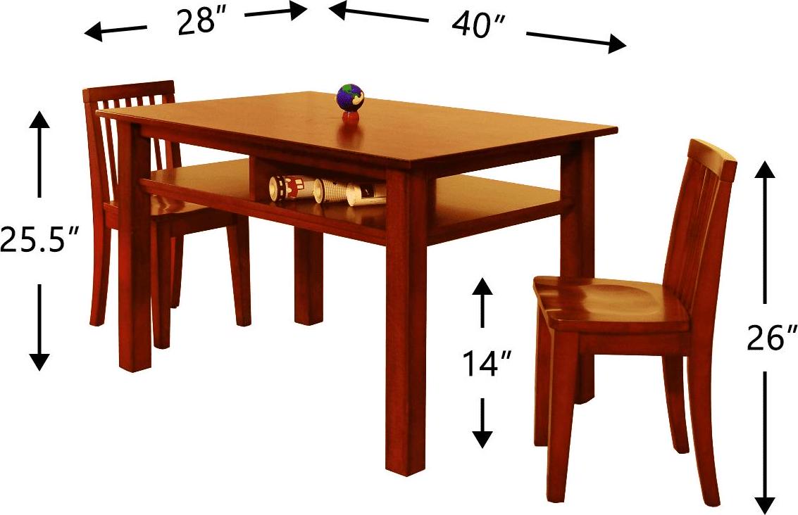 AFG Newton Wooden Kids Table and 2 Contoured Chairs Set, Mahogany - Image 6