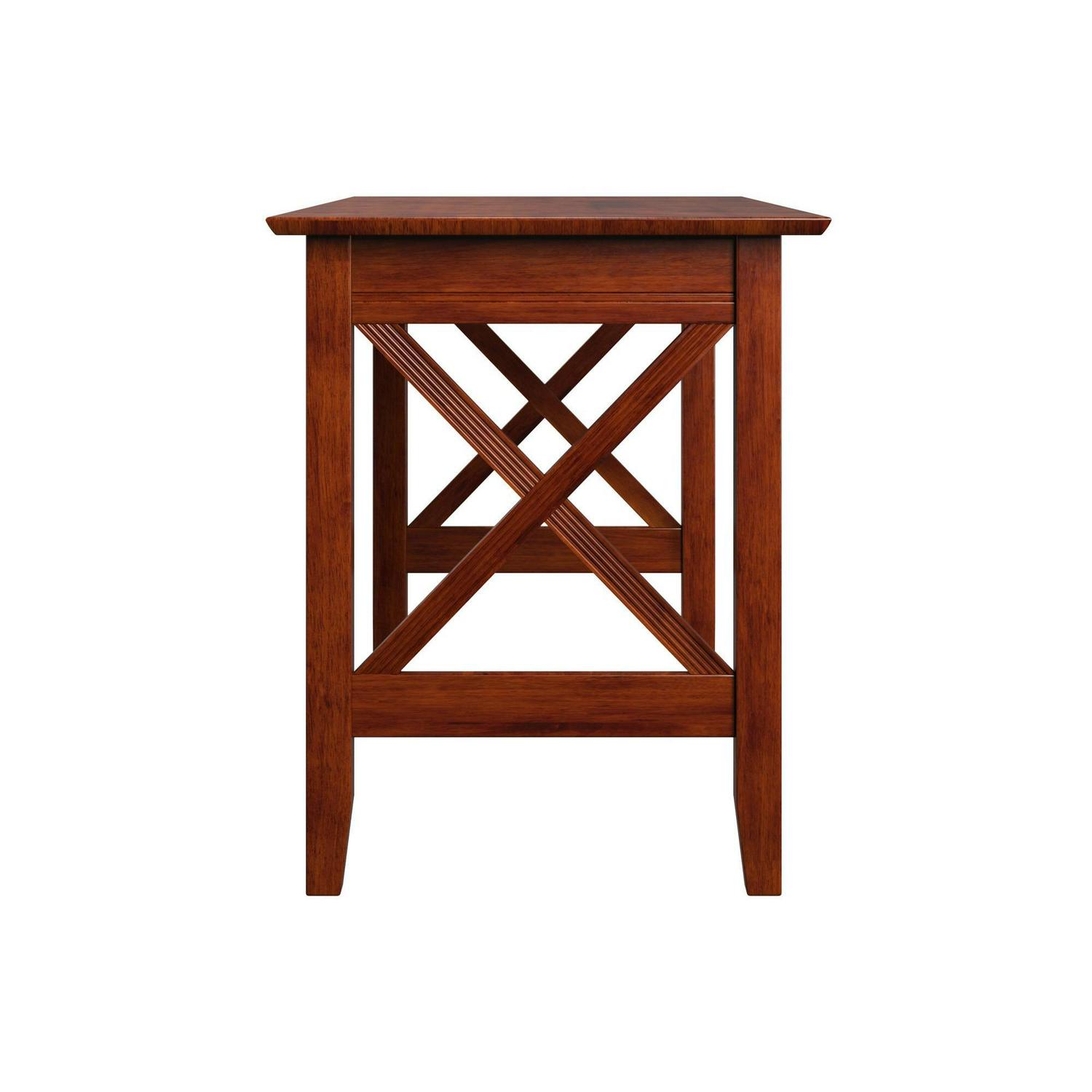 AFI 48" Lexi Solid Wood Home Office Study Writing Desk with Device Charger, Walnut - Image 4