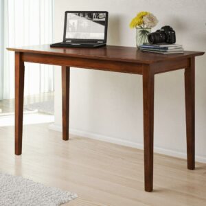 AFI 48" Solid Wood Shaker Design-Home Office, Laptop Computer Work Study Desk with USB Charger in Walnut