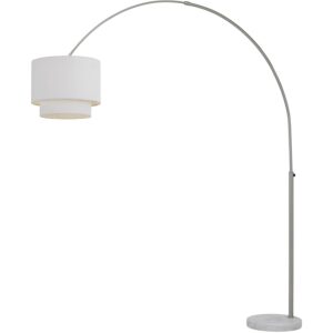 AF Lighting Arched Floor Lamp in Brushed Nickel with Fabric Shade