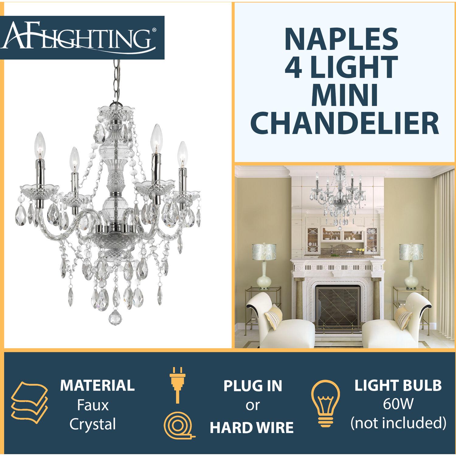 AF Lighting Naples Four Light Mini Chandelier- Clear - Image 3