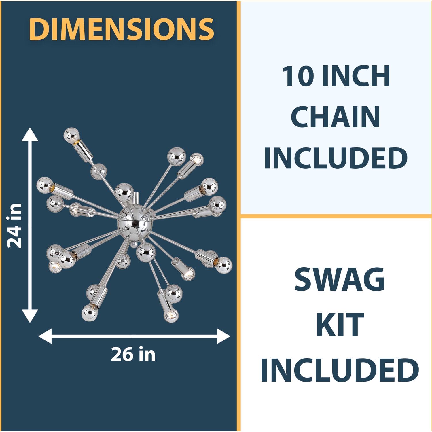 AF Lighting Supernova 12-Light Chandelier, Chrome - Image 4