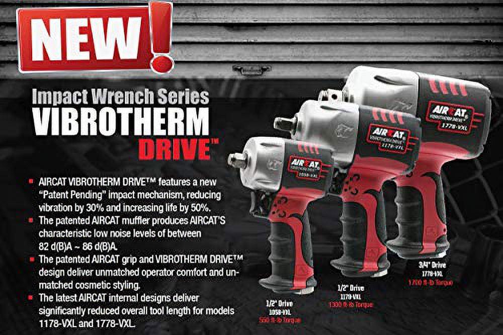 AirCat 1/2" VIBROTHERM DRIVE Composite Impact Wrench - Image 2