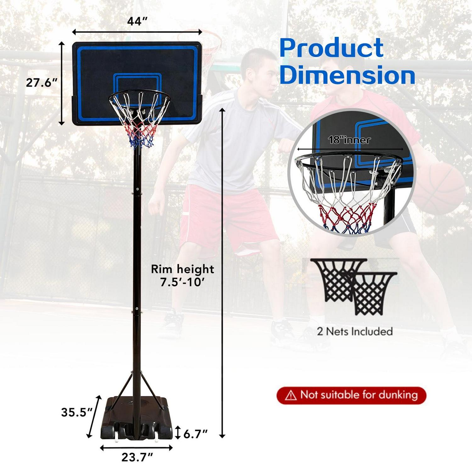 AKIUDEX 44 inch Adjustable Portable Basketball Hoop - Image 5