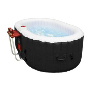 ALEKO 2 Person 100 Jets Outdoor Inflatable Hot Tub Spa with Drink Tray and Cover