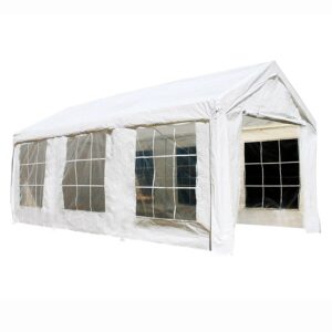 ALEKO Outdoor Canopy Tent with Sidewalls and Windows - 10 X 20 FT - White